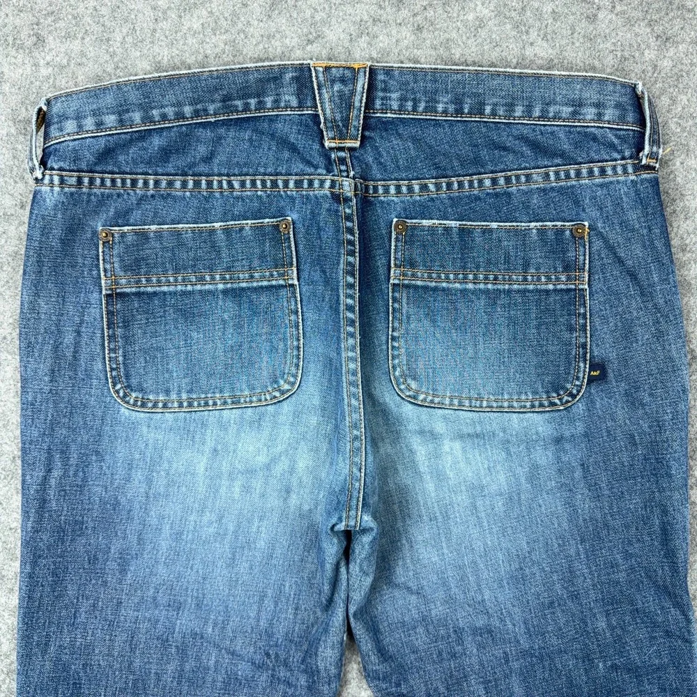 VTG Abercrombie Fitch Jeans Womens 10‎ Blue Bootcut Wide Leg Faded Denim 90s